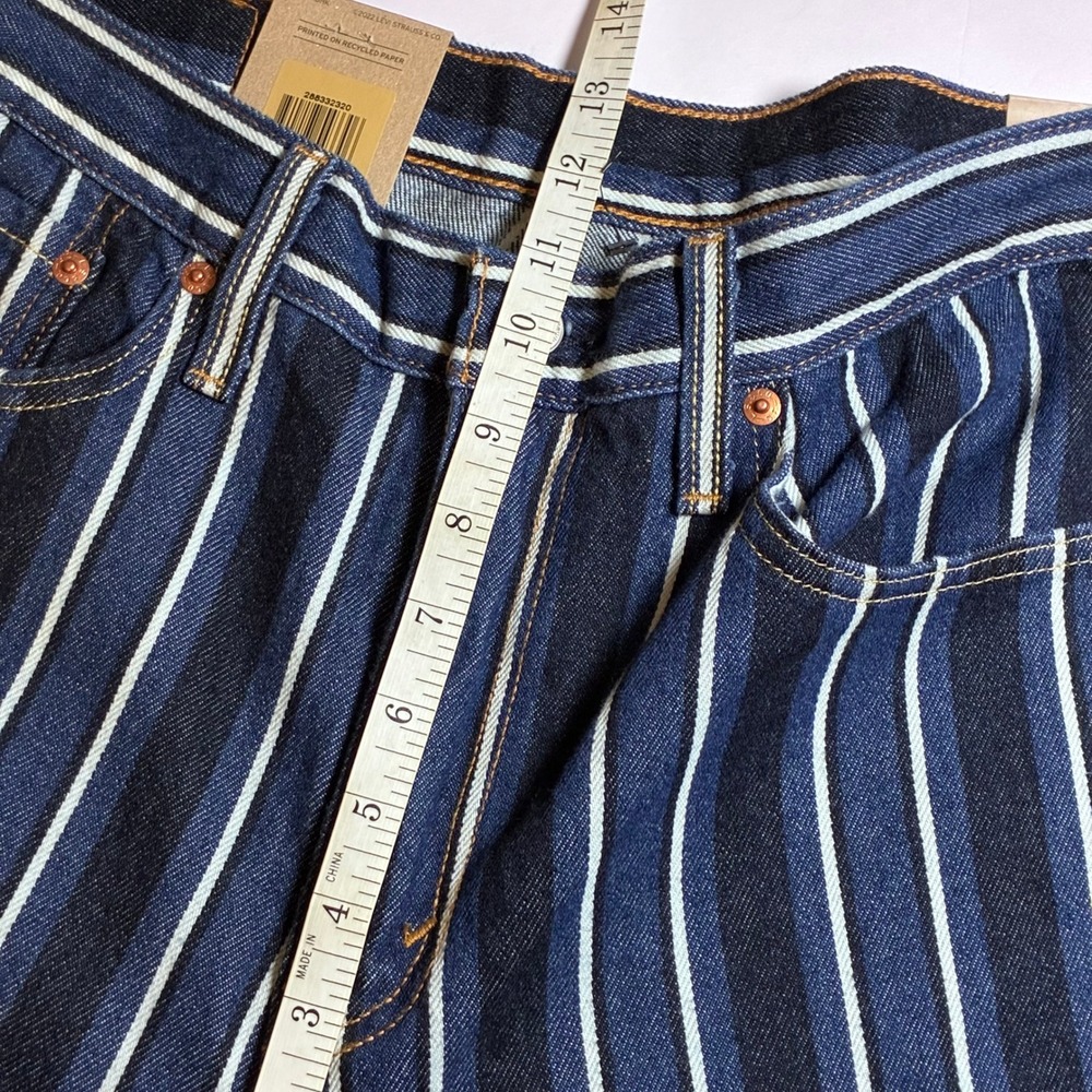 Levis 512 Slim Taper Jeans Mens 34 Blue White Hickory Railroad Stripe NWT *READ* - Picture 9 of 10